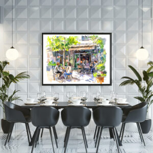 Poster: Watercolor Berlin Kreuzberg Summer Cafe