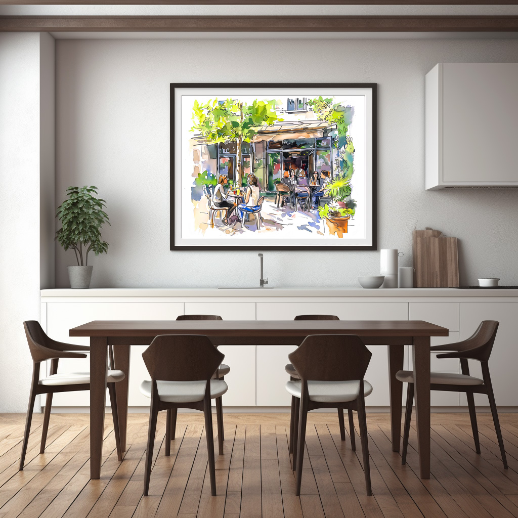Poster: Watercolor Berlin Kreuzberg Summer Cafe - immagine 3