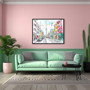 Poster: Watercolor Berlin Mitte TV Tower