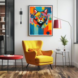 Poster: Abstract Cubist Cat Art Illustration