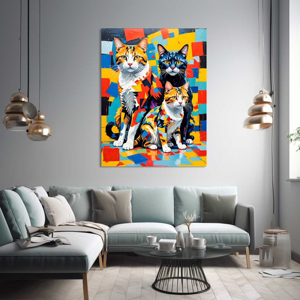 Poster: Colorful Geometric Feline Portraits – Image 2
