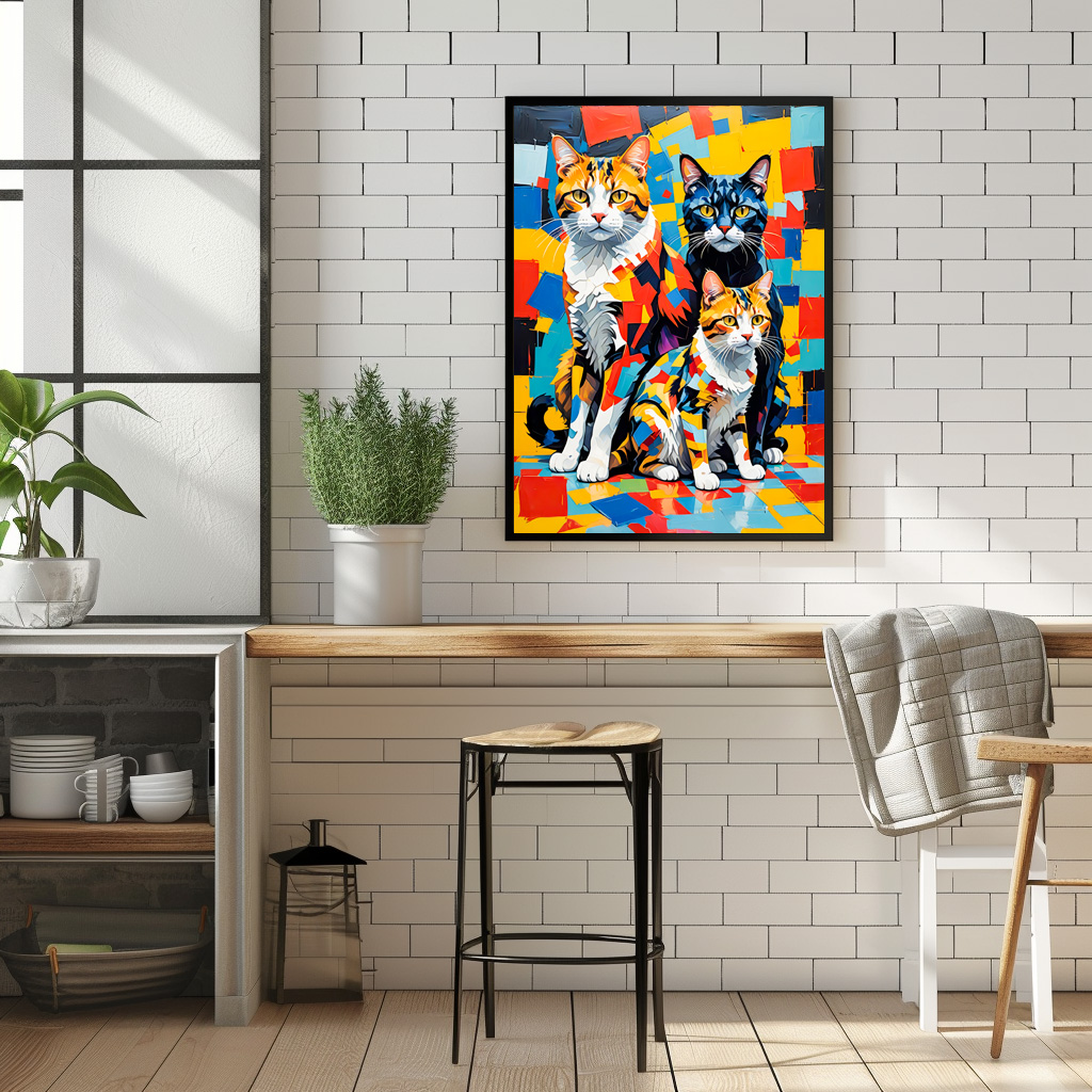 Poster: Colorful Geometric Feline Portraits – Image 3