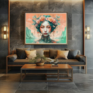 Poster: Golden Flower Fairy with Sparkling Eyes