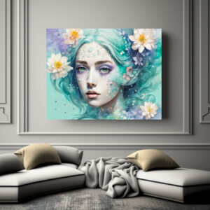 Poster: Water Nymph with Lotus Flowers