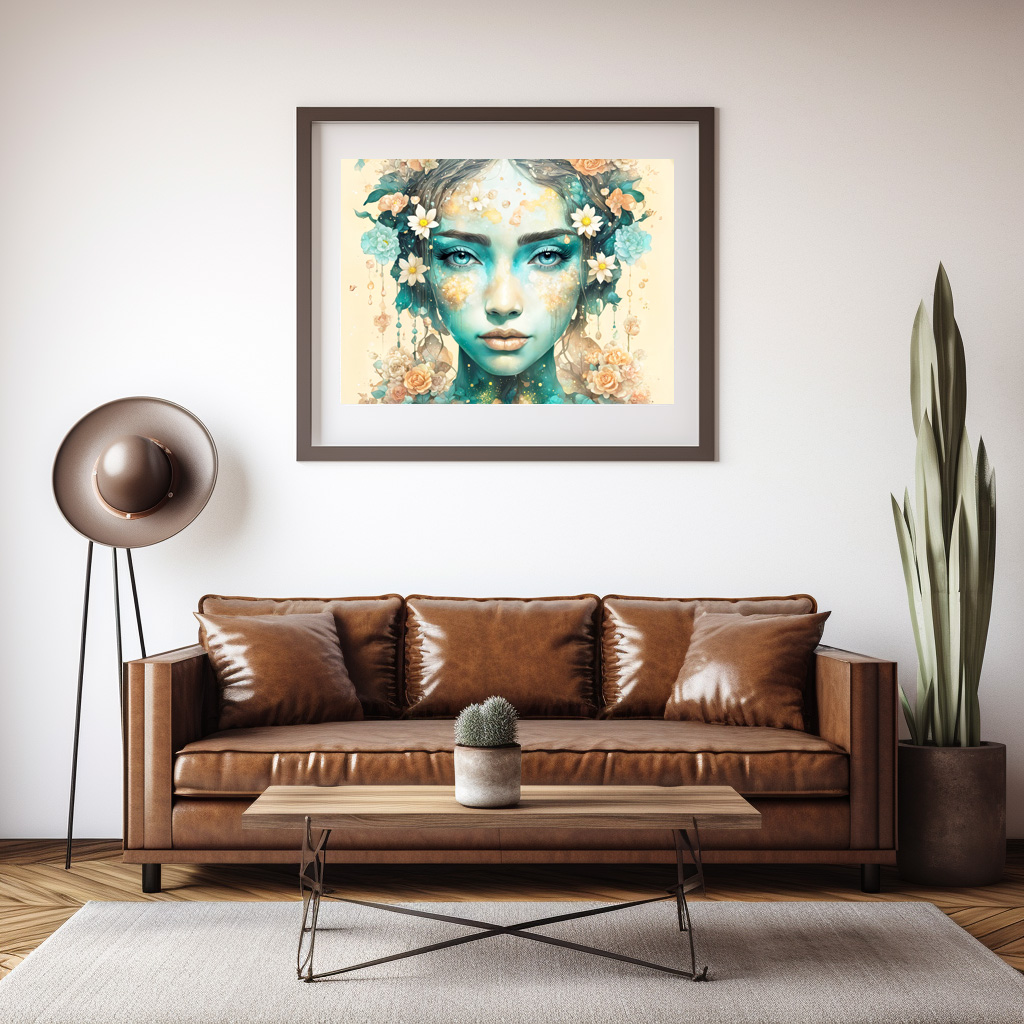 Poster: Golden Flower Fairy with Sparkling Eyes - Image 3