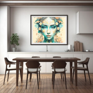 Poster: Golden Flower Fairy with Sparkling Eyes