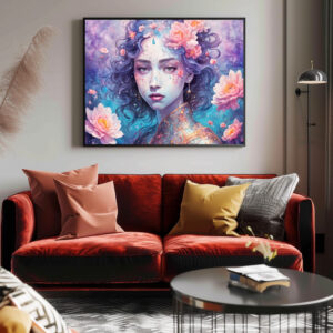 Poster: Flower Fairy with Blue Hair