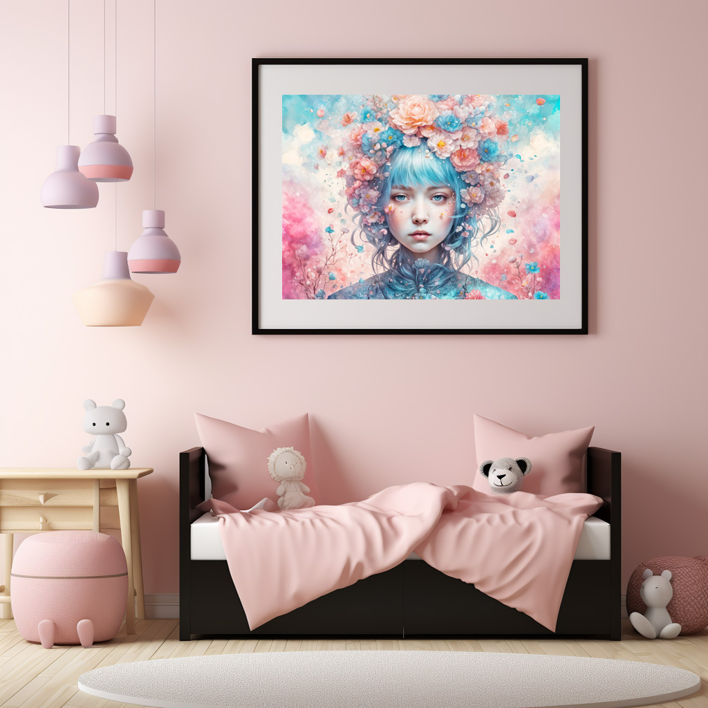 Poster: Flower Fairy with Blue Hair - immagine 2