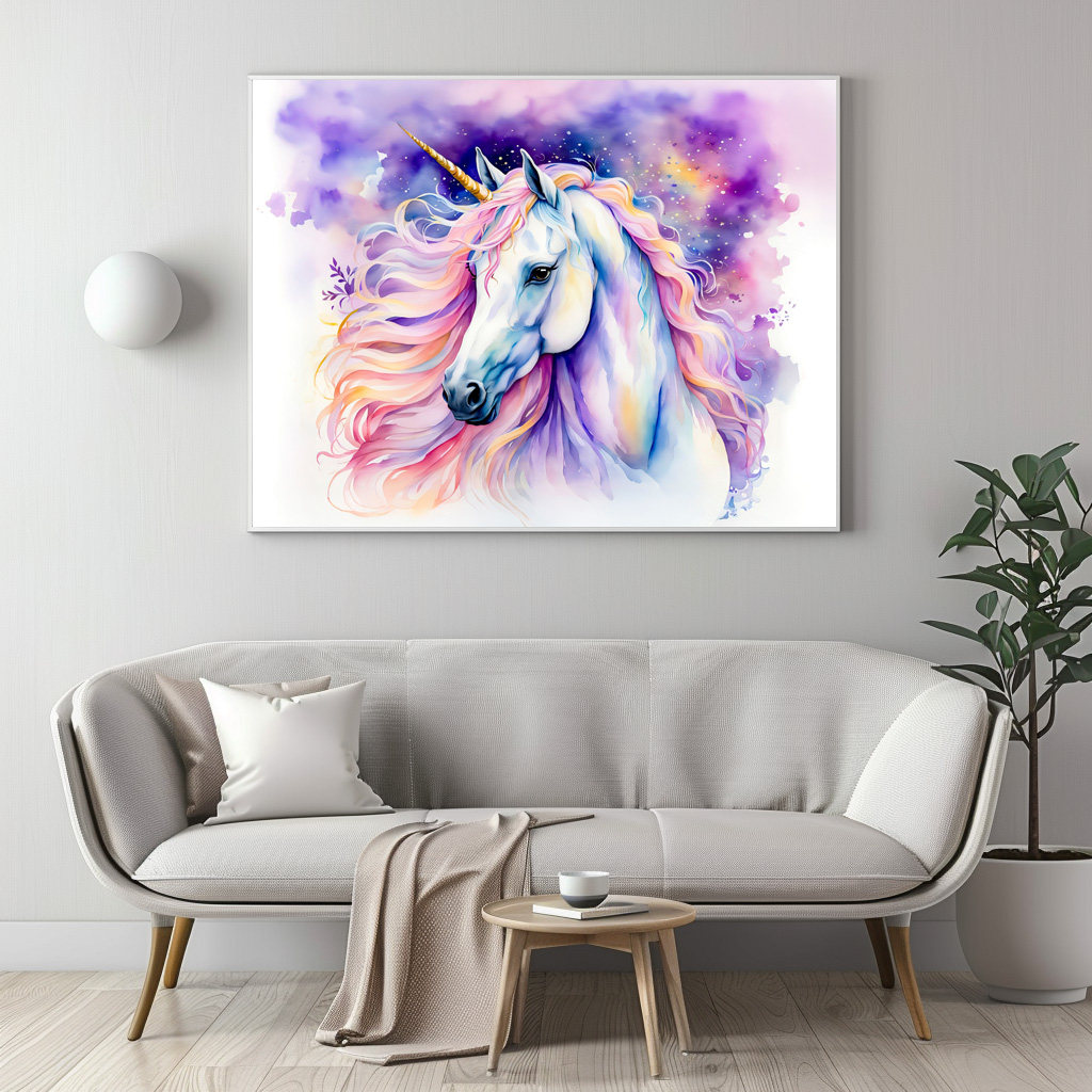 Poster: Mystical Unicorn Walking Beneath A Shimmering Rainbow – Bild 3