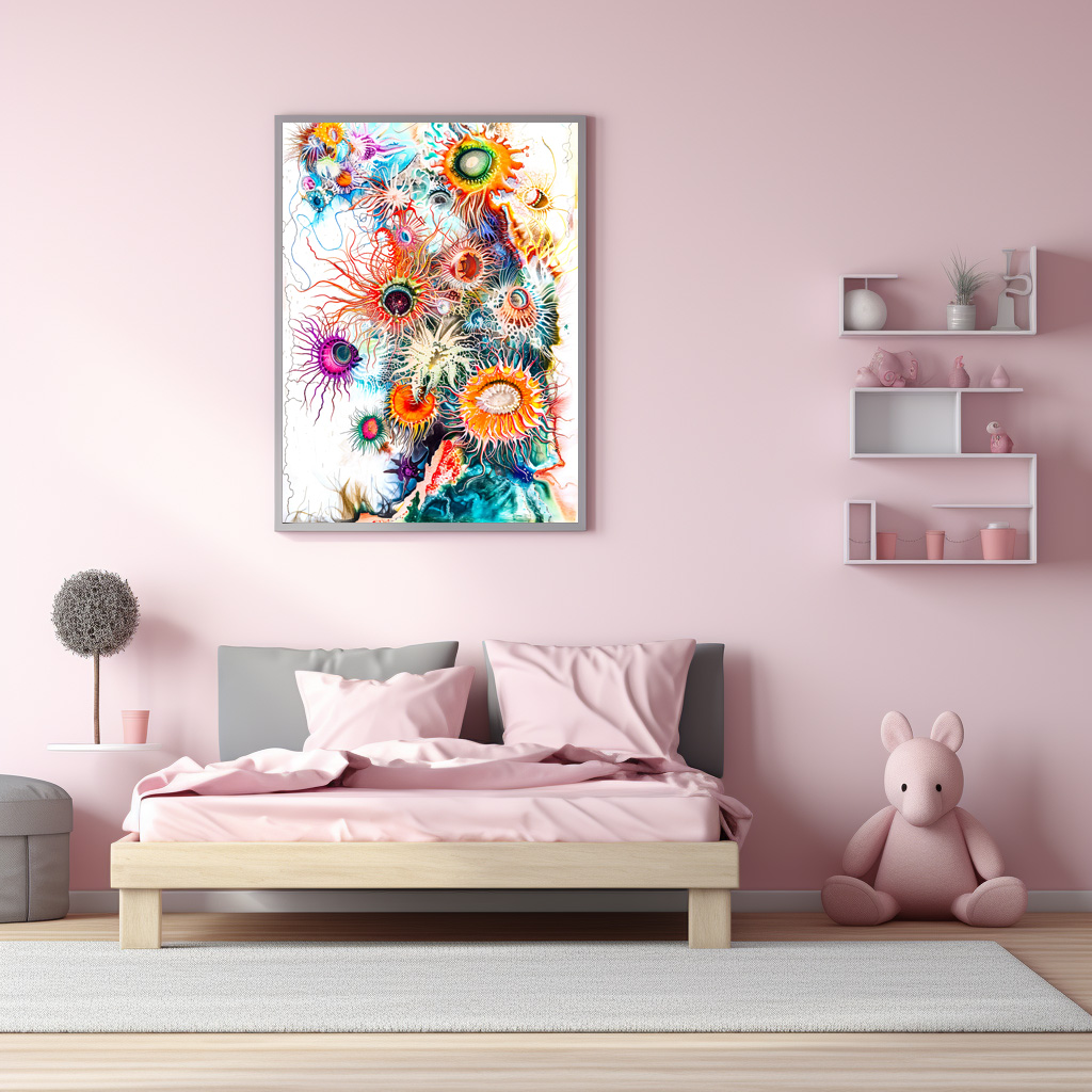 Poster: Abstract Watercolor Illustration of Sea Anemones - immagine 3