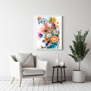 Poster: Abstract Watercolor Illustration of Sea Anemones
