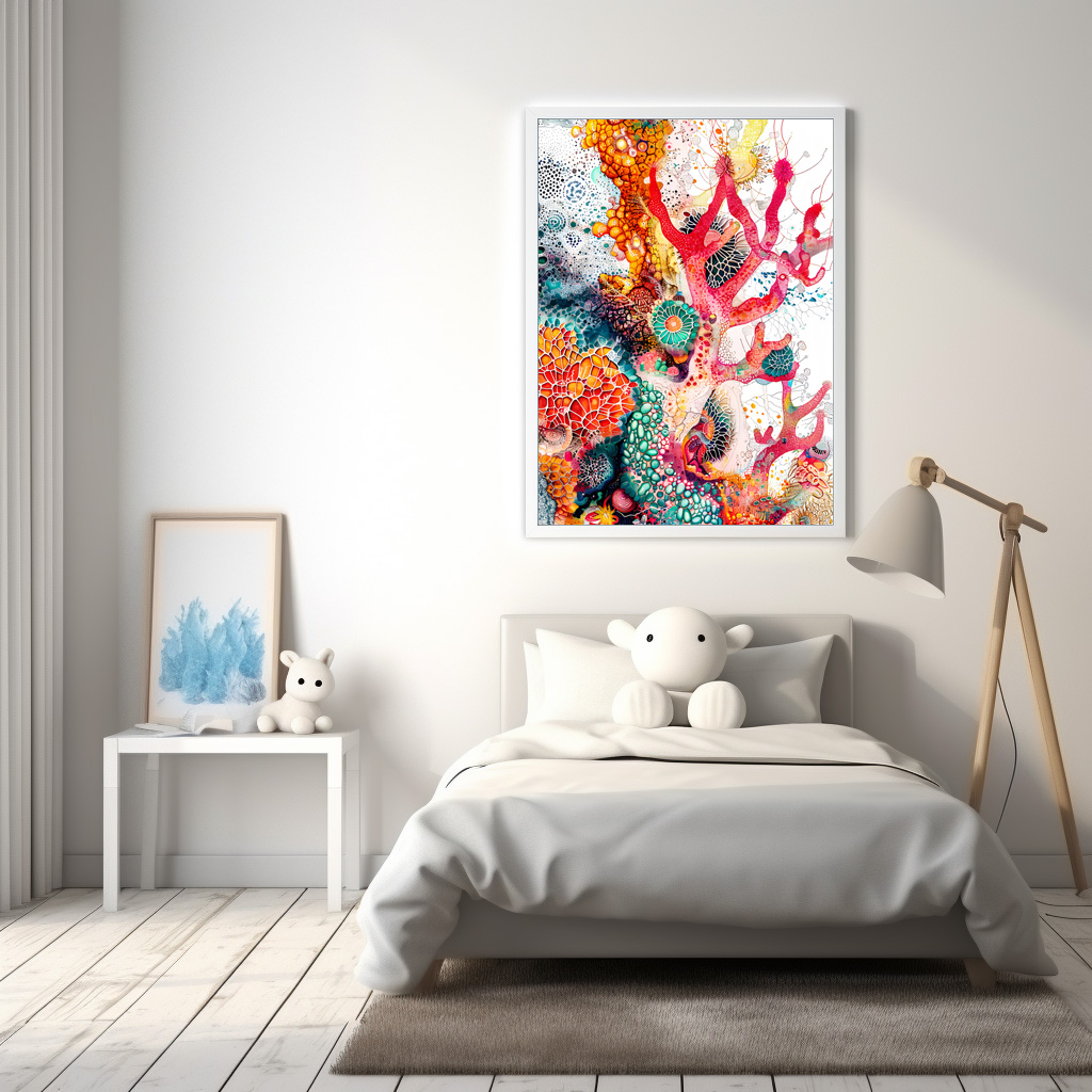 Poster: Abstract Watercolor Illustration of Coral Reefs - immagine 3