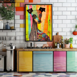 Poster: Abstract Dog in Pop-Art Palette