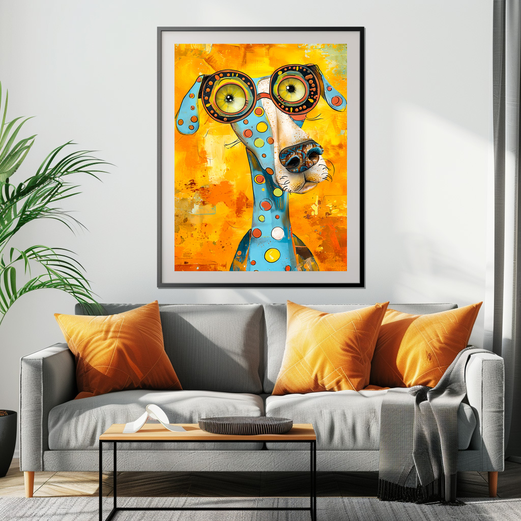 Poster: Playful Pop-Art Dog in Bright Hues