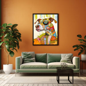 Poster: Bright and Bold Pop-Art Dog Portrait