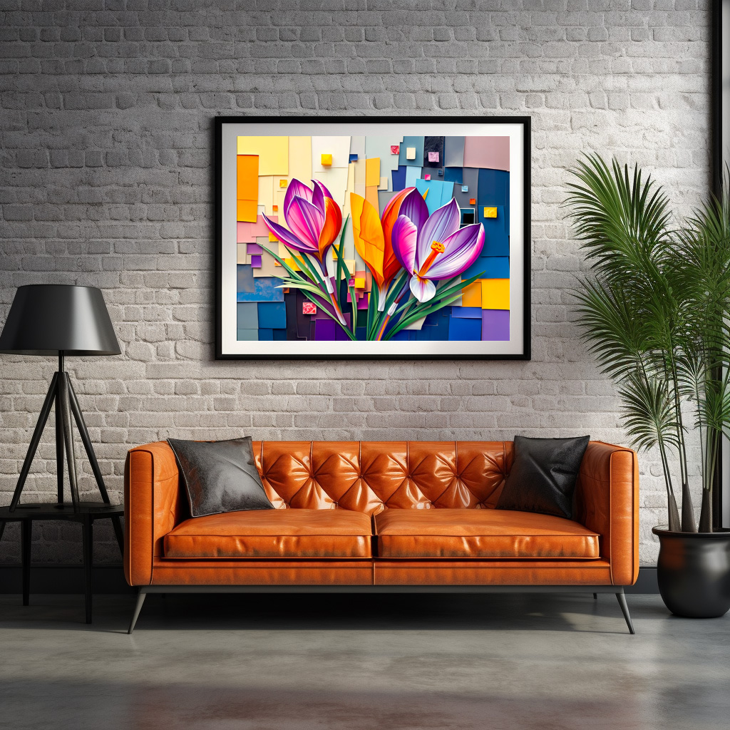 Poster: Charming Crocus in Modern Abstract Style - immagine 2