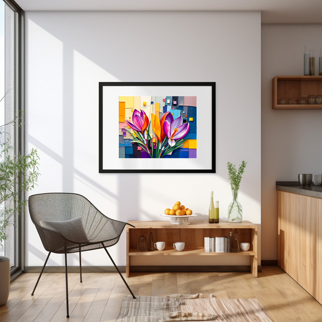 Poster: Charming Crocus in Modern Abstract Style - immagine 3