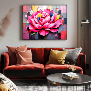 Poster: Delicate Peony in Modern Abstract Style