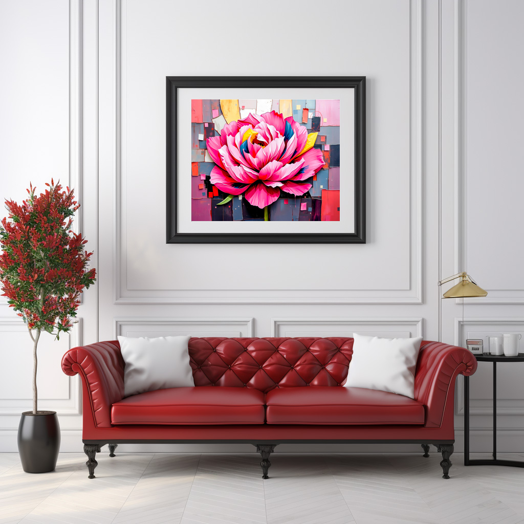 Poster: Delicate Peony in Modern Abstract Style - Image 3