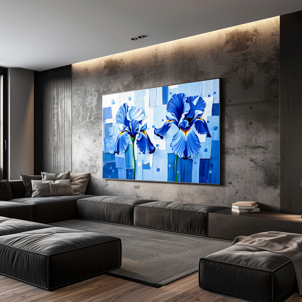Poster: Elegant Iris in Modern Abstract Style - immagine 2