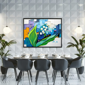 Poster: Graceful Lily of the Valley in Modern Abstract Style