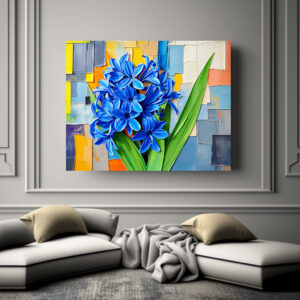 Poster: Vibrant Hyacinth in Modern Abstract Style