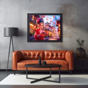 Poster: Comic Girl with Small Hand Dragon Fantasy