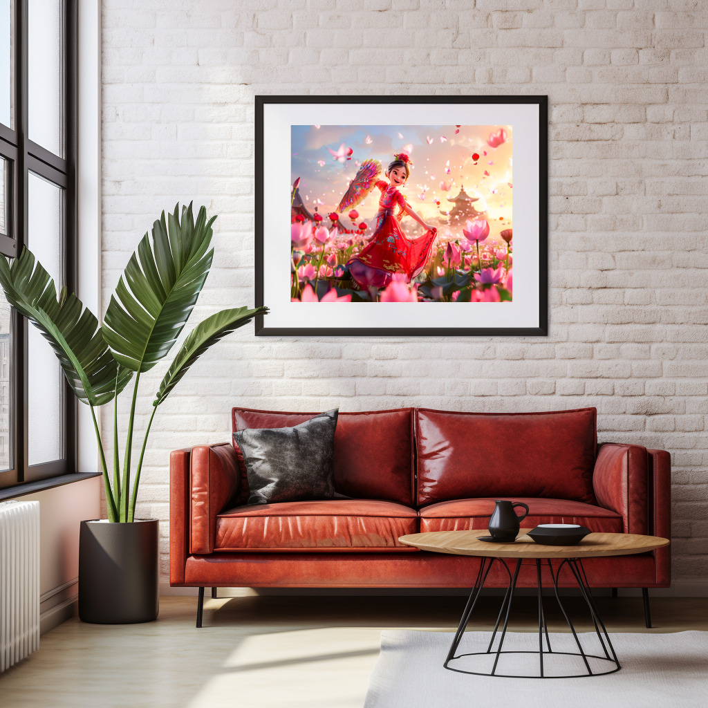 Poster: Comic Girl Aunt with Traditional Fan – Bild 3