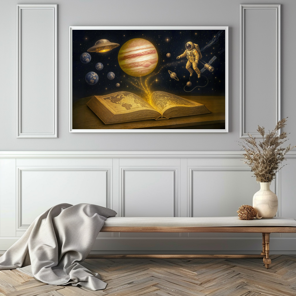 Poster: Astronaut floats from cosmic storybook – Image 2