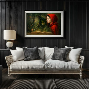 Poster: Red Riding Hood meets wolf in forest