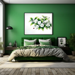 Poster: Jasmine Blossoms Asian Ink Painting