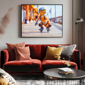 Poster: Dinosaur on Inline Skates