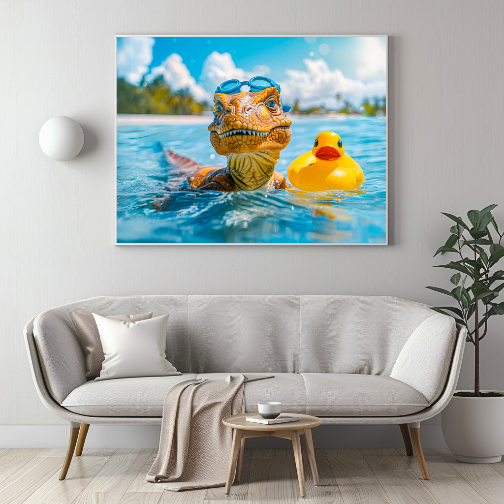 Poster: Dino Bathing with Rubber Duck – Image 2