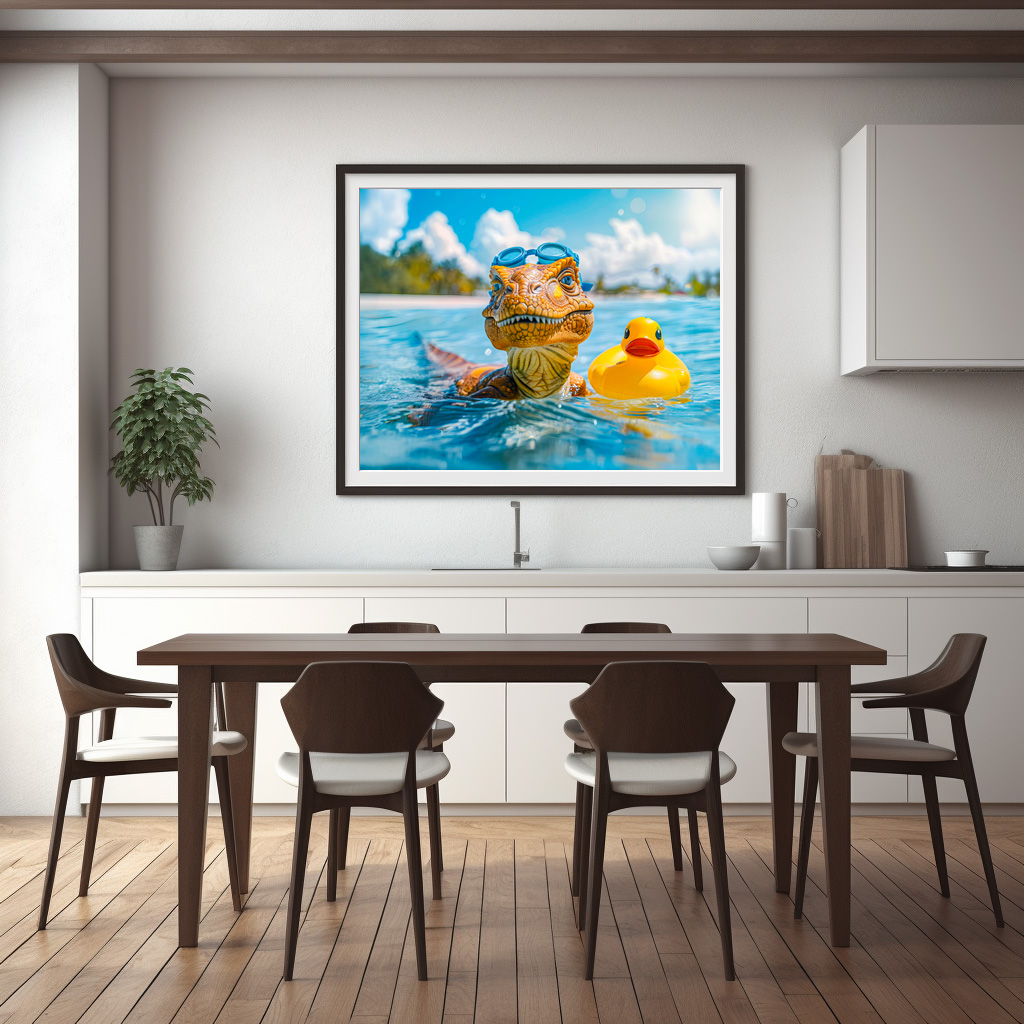 Poster: Dino Bathing with Rubber Duck – Image 3