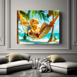 Poster: Dino Relaxing in Hammock