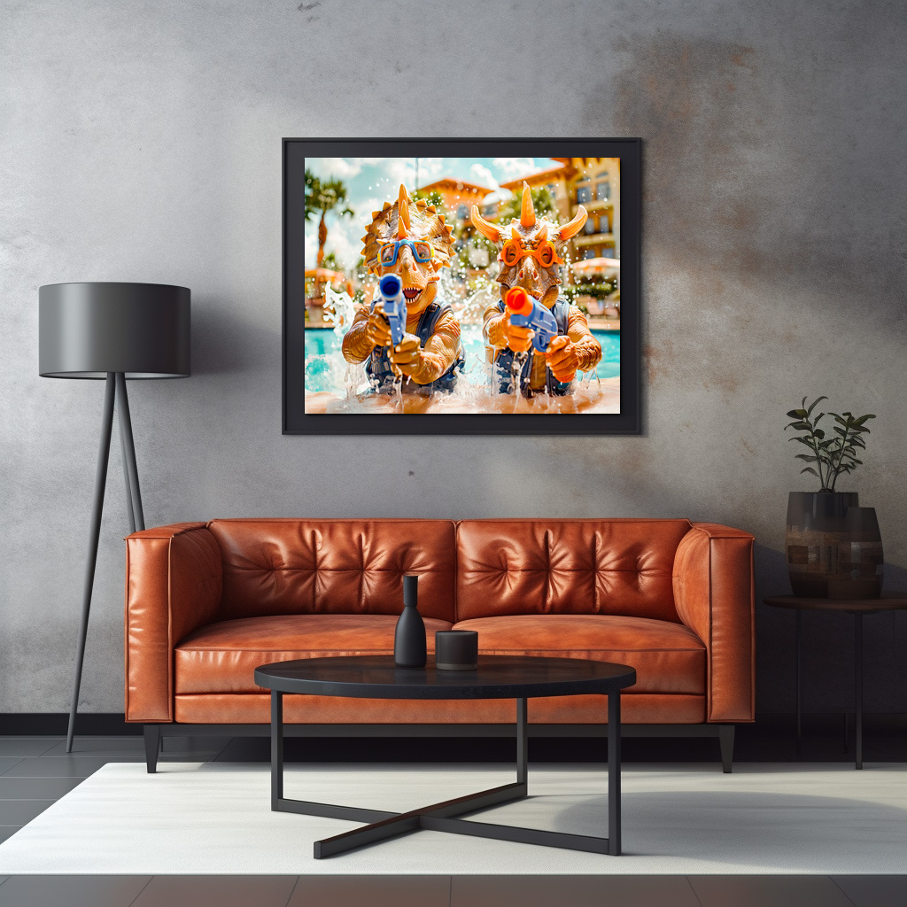 Poster: Dinosaurs Water Fight on Beach - Image 3