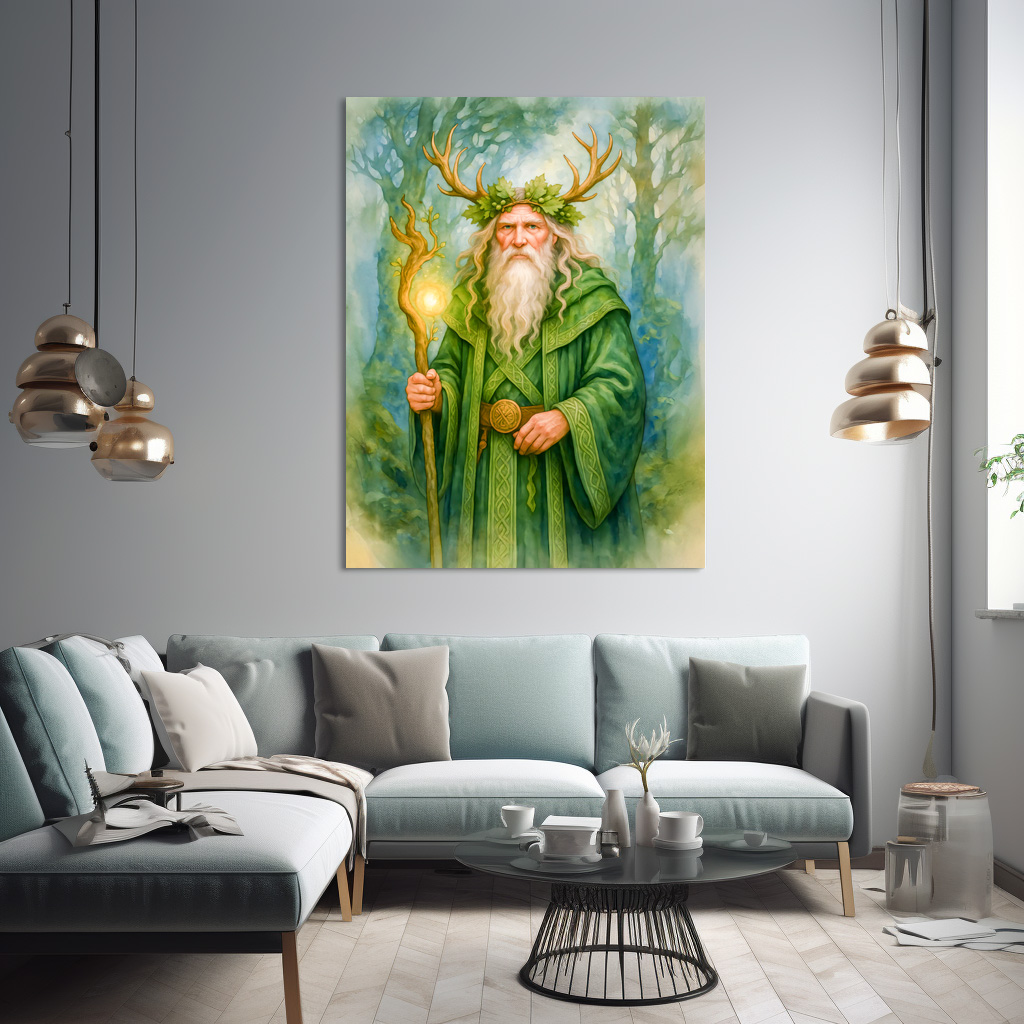 Poster: Celtic forest druid with antler crown - Image 2