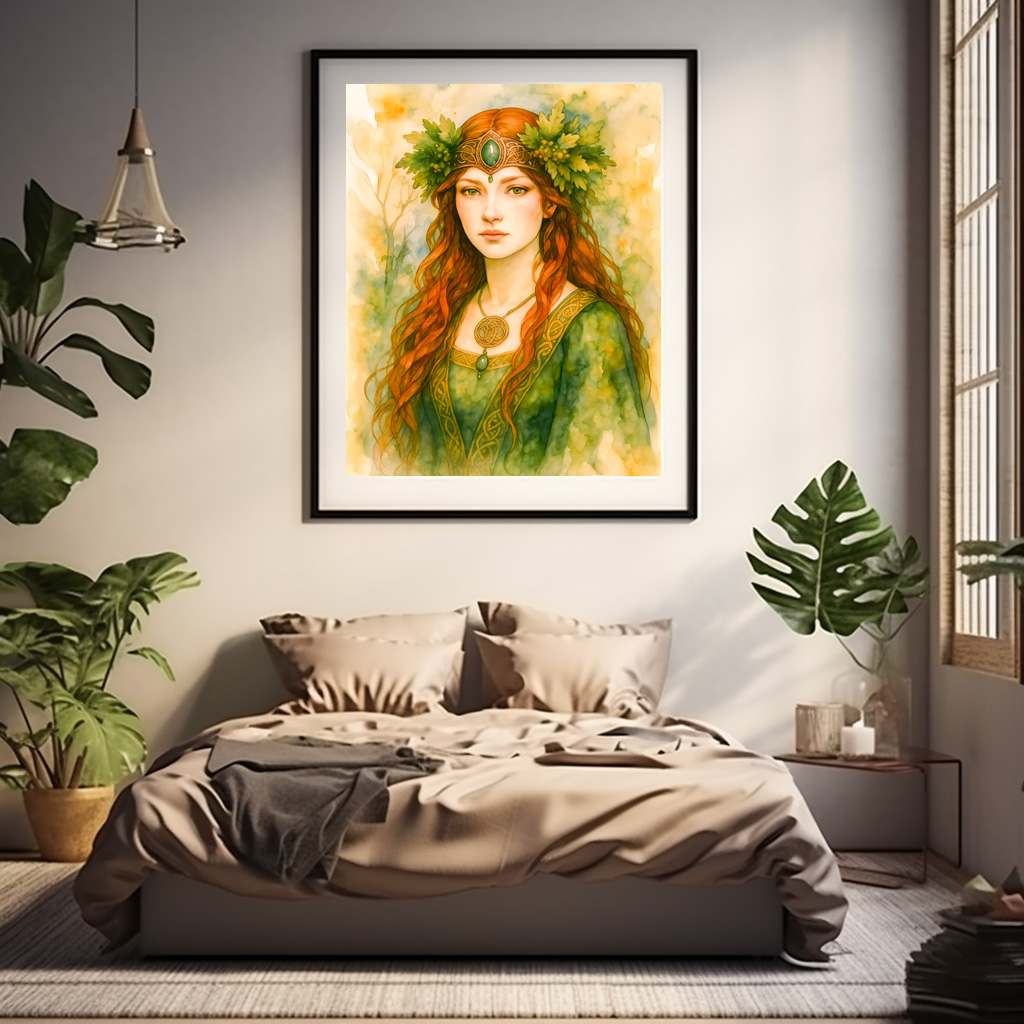 Poster: Celtic druidess with oak leaf crown - Image 2