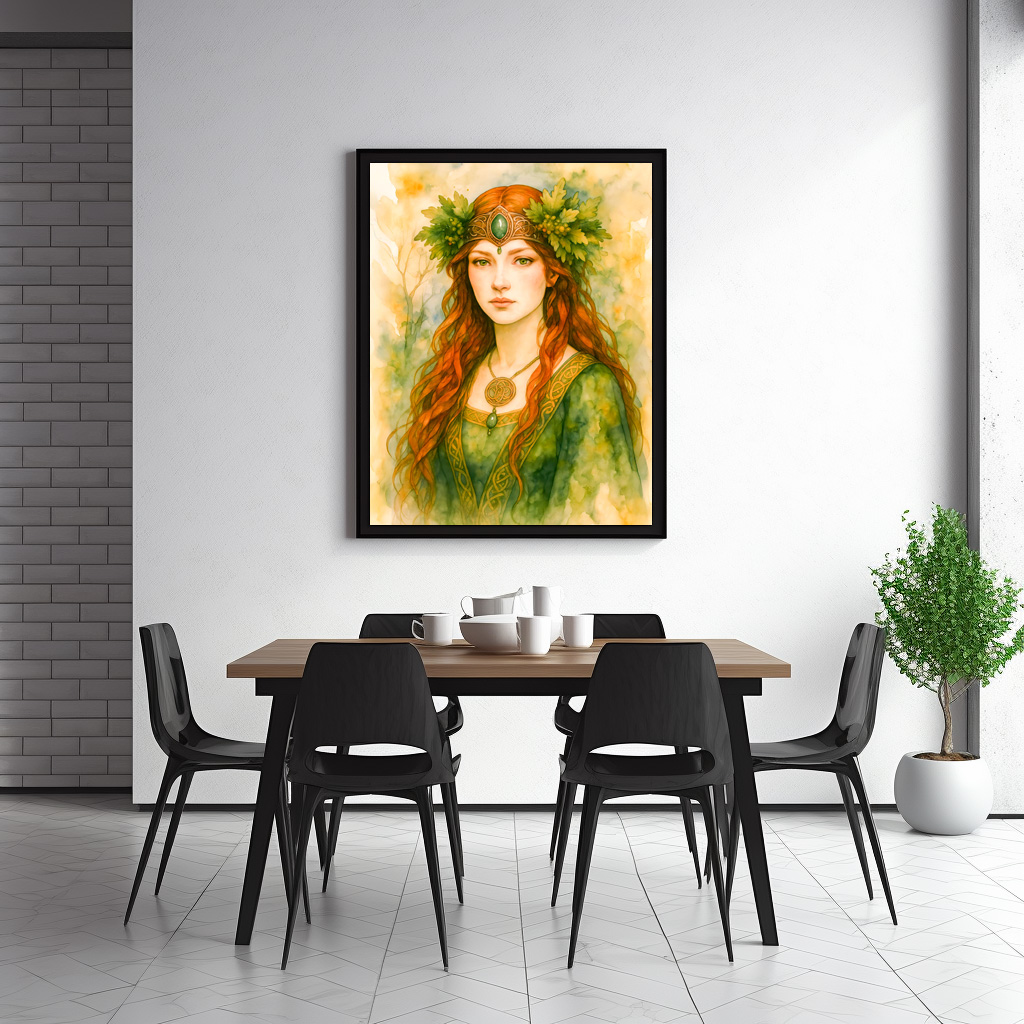 Poster: Celtic druidess with oak leaf crown - Image 3