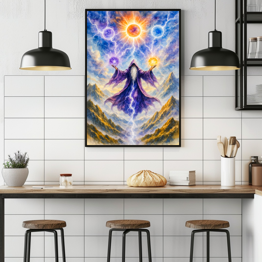 Poster: Celtic druid summoning elemental powers - Image 2