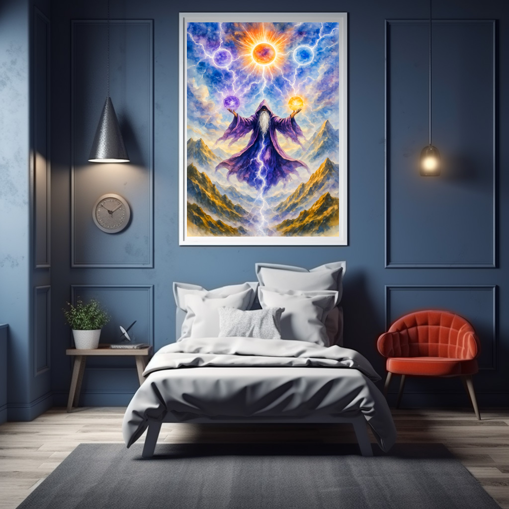 Poster: Celtic druid summoning elemental powers - Image 3