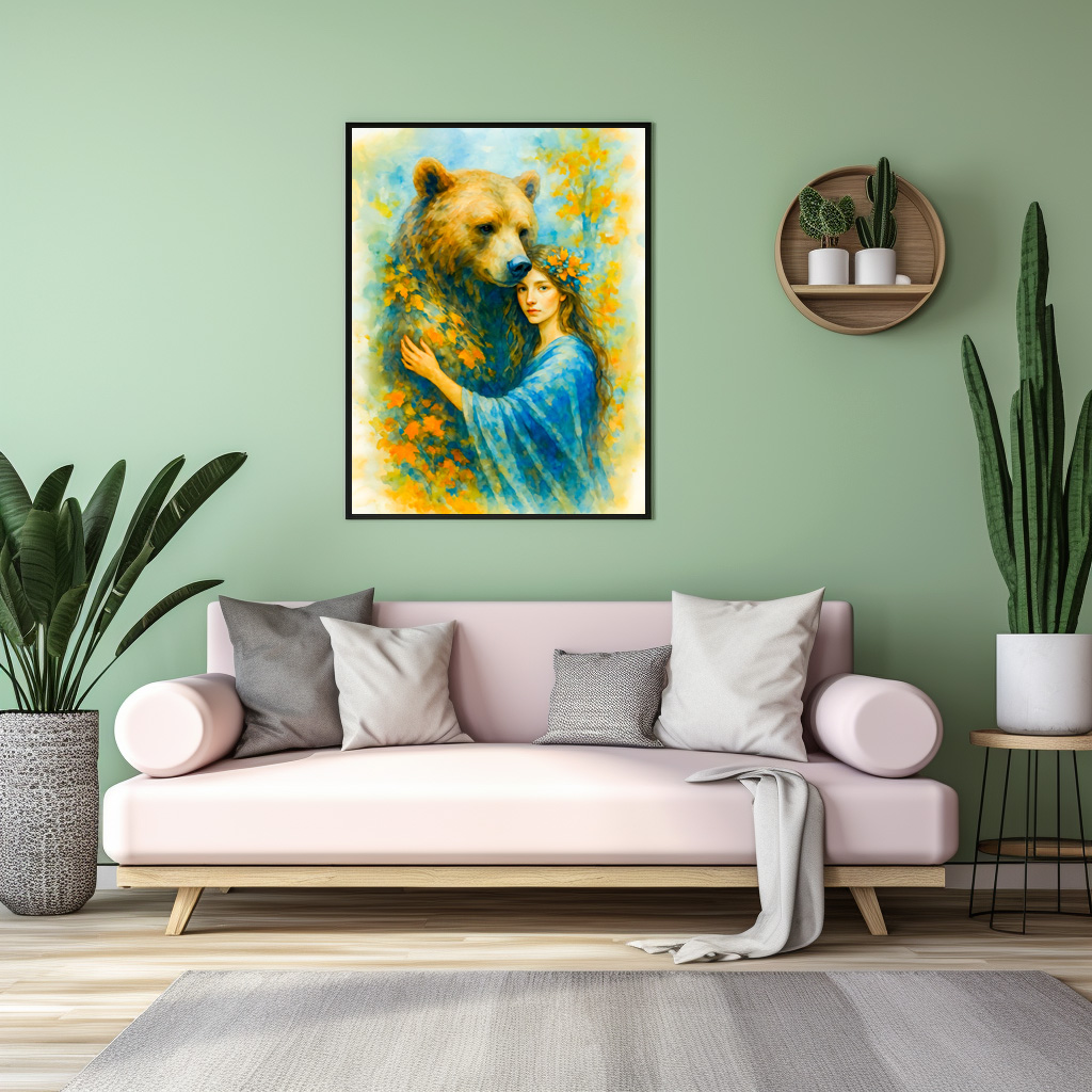 Poster: Celtic druidess with spirit bear - immagine 3