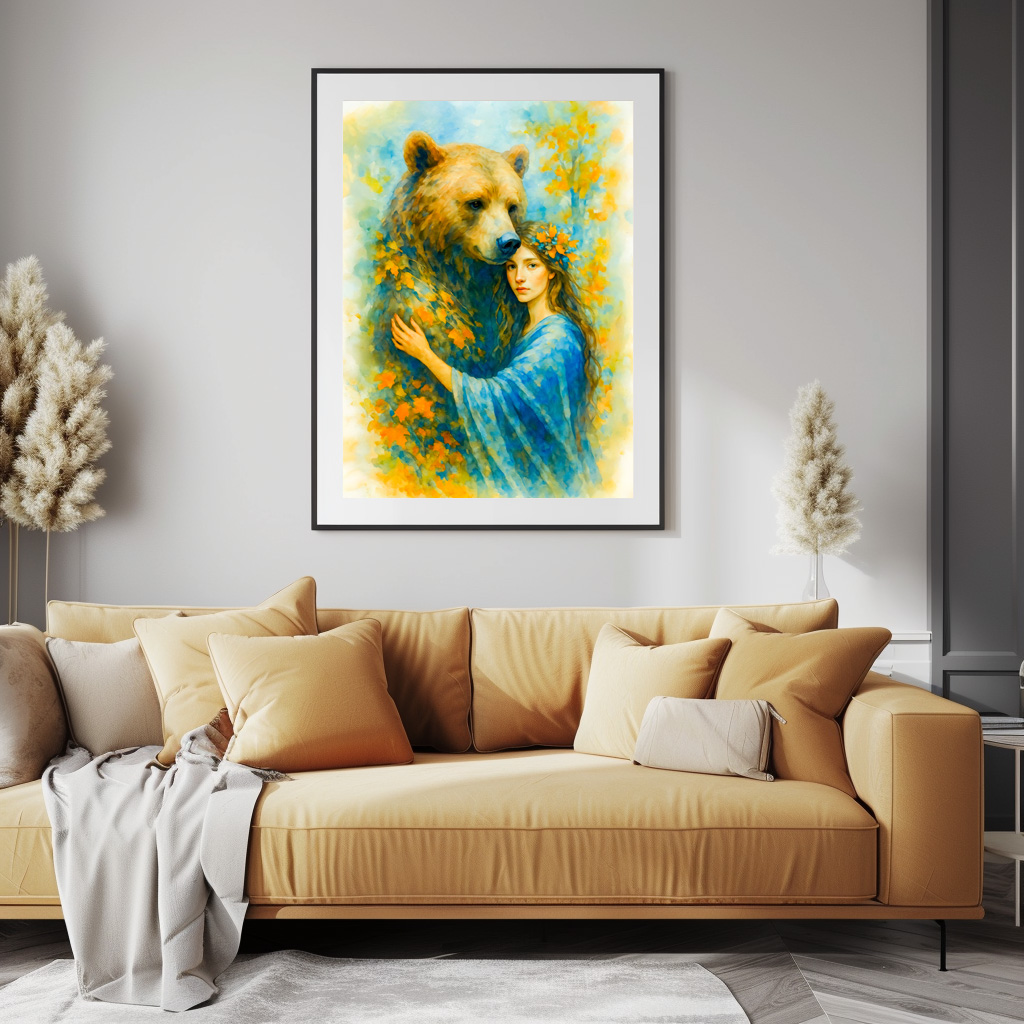 Poster: Celtic druidess with spirit bear