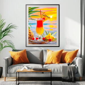 Poster: Tropical Sunrise Sunset Cocktail