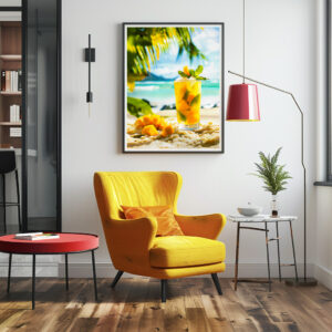 Poster: Mango Mint Cocktail Tropical Vibes