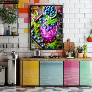 Poster: Blueberry Mojito Summer Cocktail