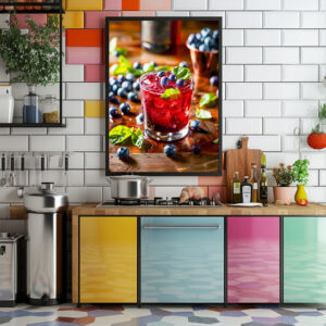 Poster: Blueberry Mojito Summer Cocktail