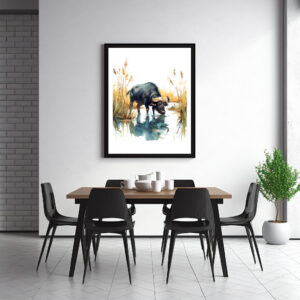 Poster: African Buffalo at Water’s Edge