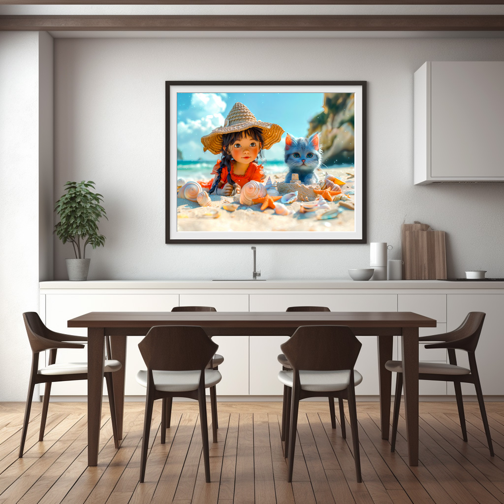 Poster: Beach Day with Fantasy Girl and Cat - immagine 3