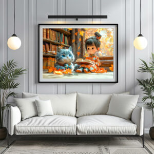 Poster: Cozy Autumn Reading with Cat